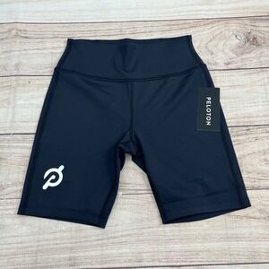 Peloton 7in Move Bike Short Black Logo High Waist Athletic Sz S